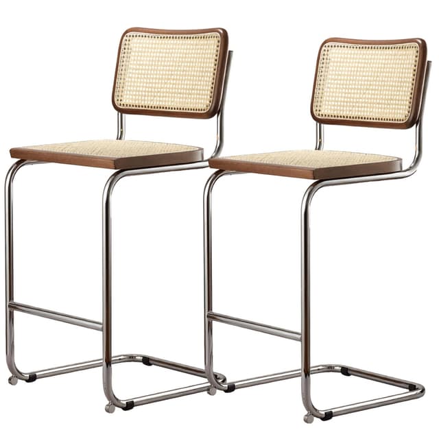 Zestaw dwóch hokerów z giętej stali wg proj. M. Breuer, wys.103 cm, Bauhaus, brązowe - WYMIARY
