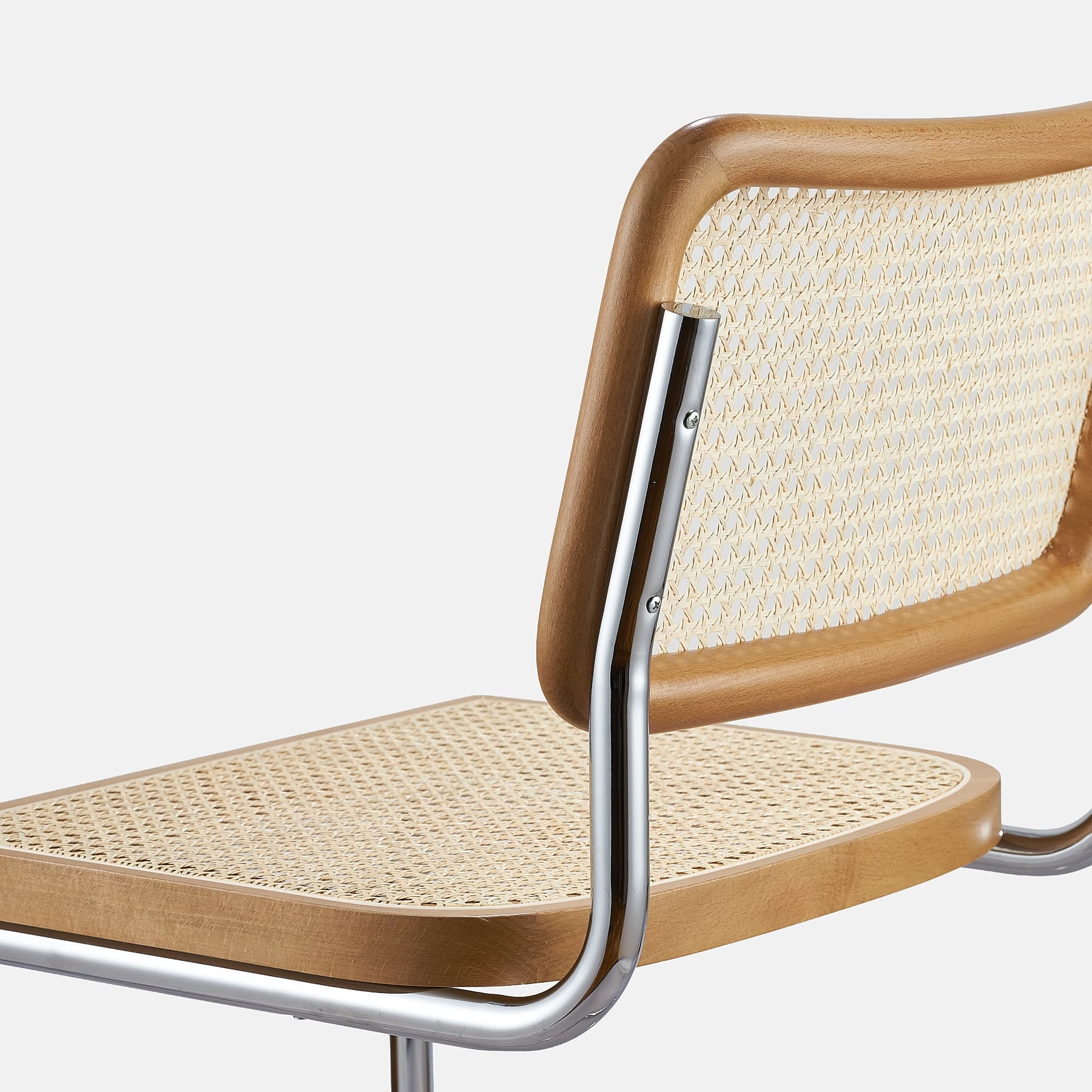 Zestaw dwóch hokerów z giętej stali wg proj. M. Breuer, wys.93 cm, Bauhaus, miodowe - 372919
