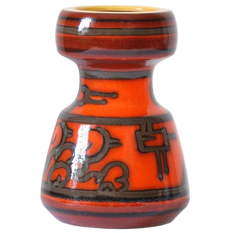 Wazon Tokyo, ceramika pomarańczowo-czerwona, Gouda, Holandia, lata 60.