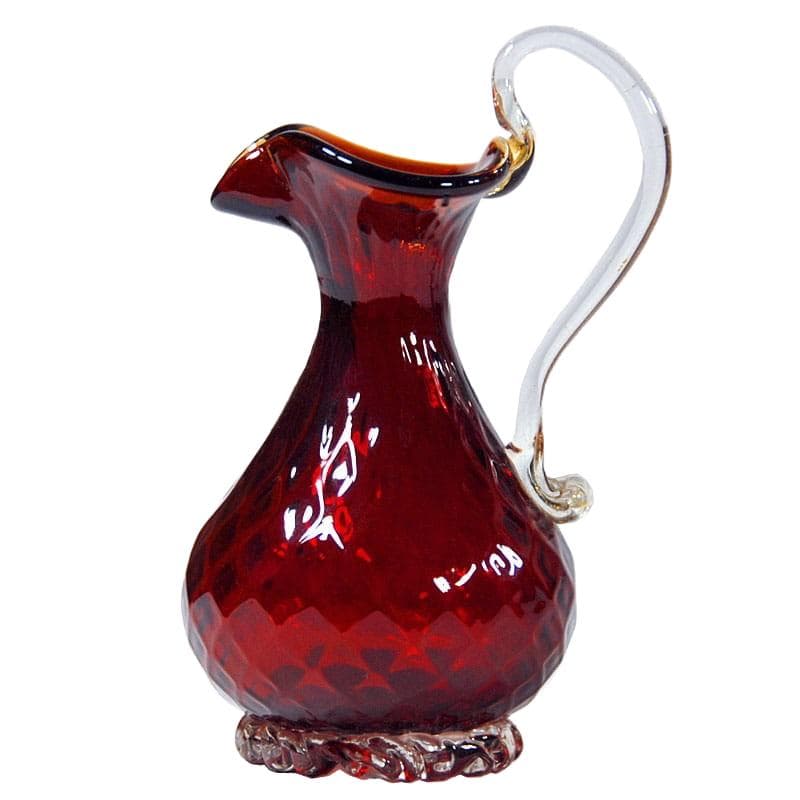 Wazonik szklany rubinowy, Murano, Włochy, lata 50.