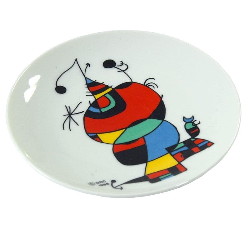 Talerzyk dekoracyjny, biel, porcelana, proj. J. Miró, lata 80.