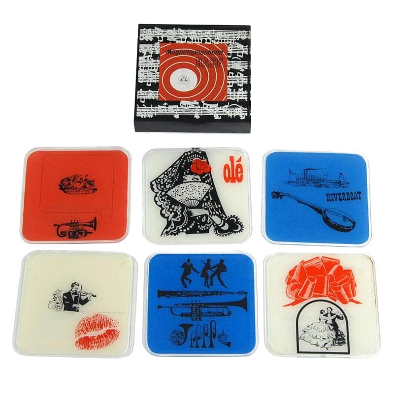 Komplet podstawek pod napoje BASF Magnetophon, multicolor, plastik, lata 80.