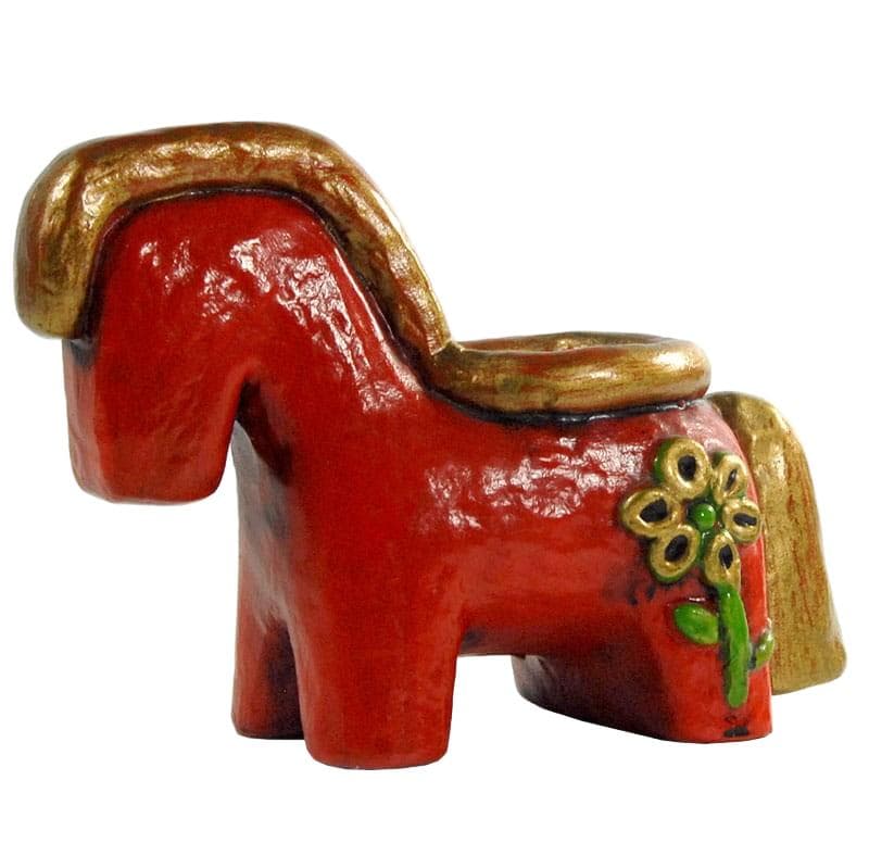 Figurka/świecznik ceramiczny czerwony, Thun, Włochy, lata 70.
