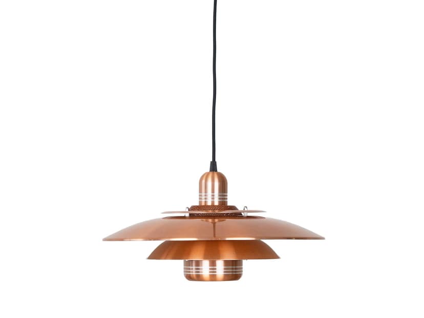 Pendant Lamp Verona, gold aluminium, by K. Wiborg, Jeka, Denmark, 1980s.