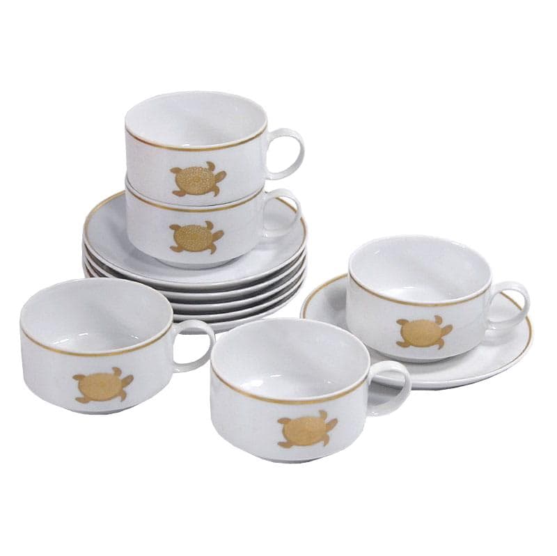 Zestaw filiżanek do espresso Studio Line, biała porcelana złota, Rosenthal, Niemcy, lata 80.
