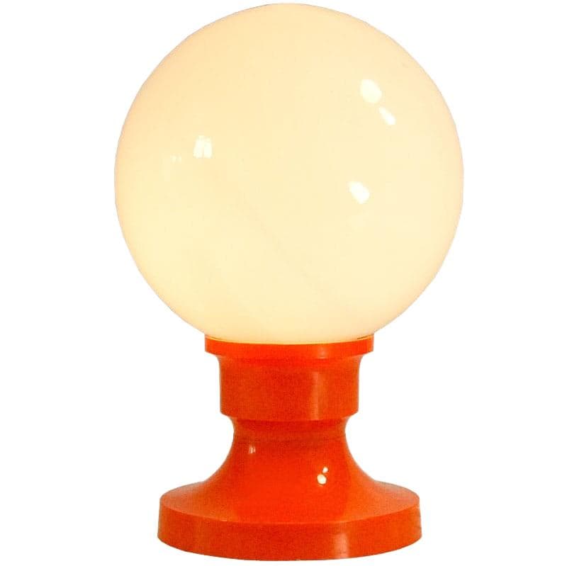 Lampka stołowa Space Age, akryl pomarańczowy, szkło białe, Niemcy, lata 70.