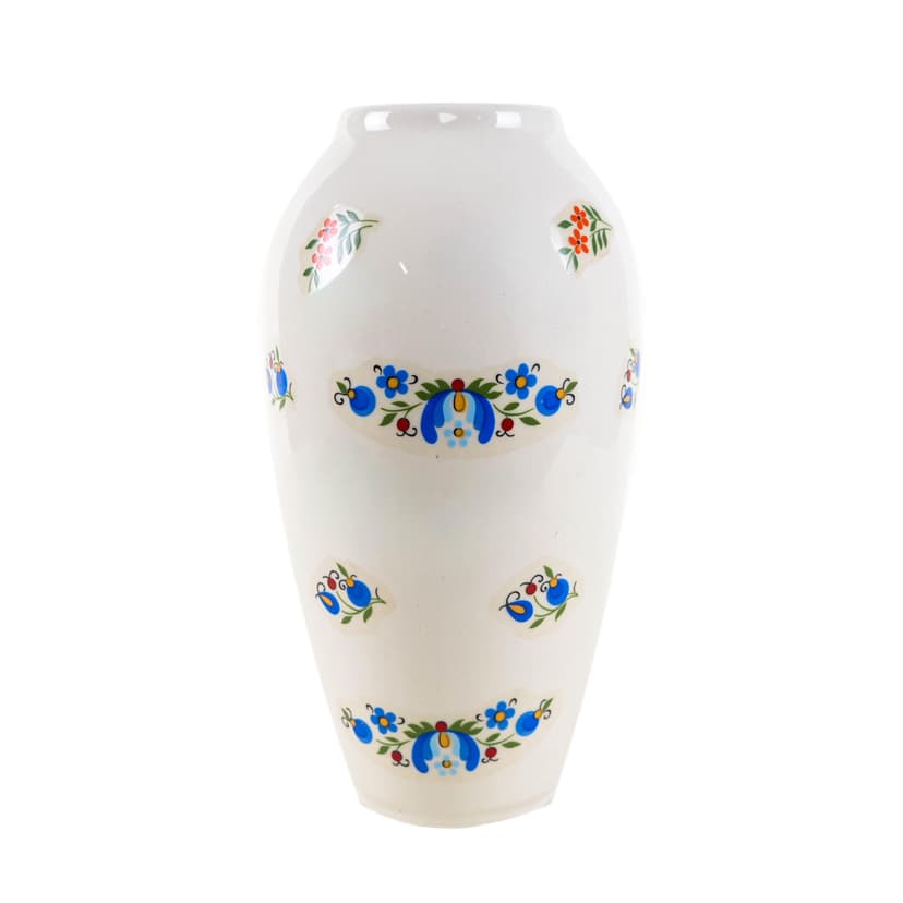 Wazon kaszubski, porcelana biała, Polska, lata 80.