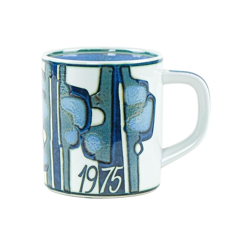 Kubek, Royal Copenhagen 1975, biały, ceramika, proj. B. Buch, Dania, lata 70.