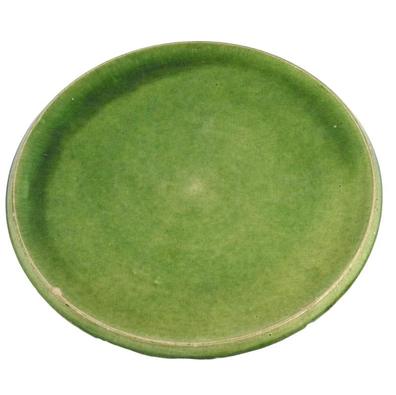 Patera, oliwkowa zieleń, ceramika, Herman A. Kähler, Dania, lata 40.