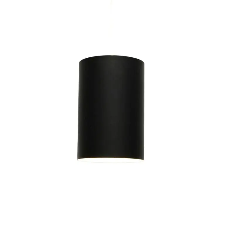 Pendant lamp Cylinder, black metal, by E&J Meiling, Louis Poulsen, Denmark, 1970s.