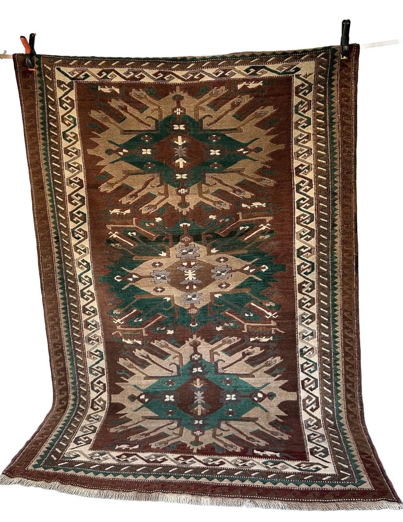 Dywan anatolijski 170x250 cm, brązowy zielony, wełna, Turcja