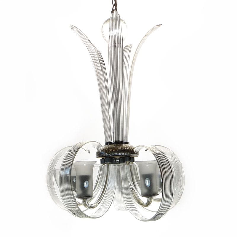 Chandelier Art Deco, transparent crystal, Silesia, 1920s