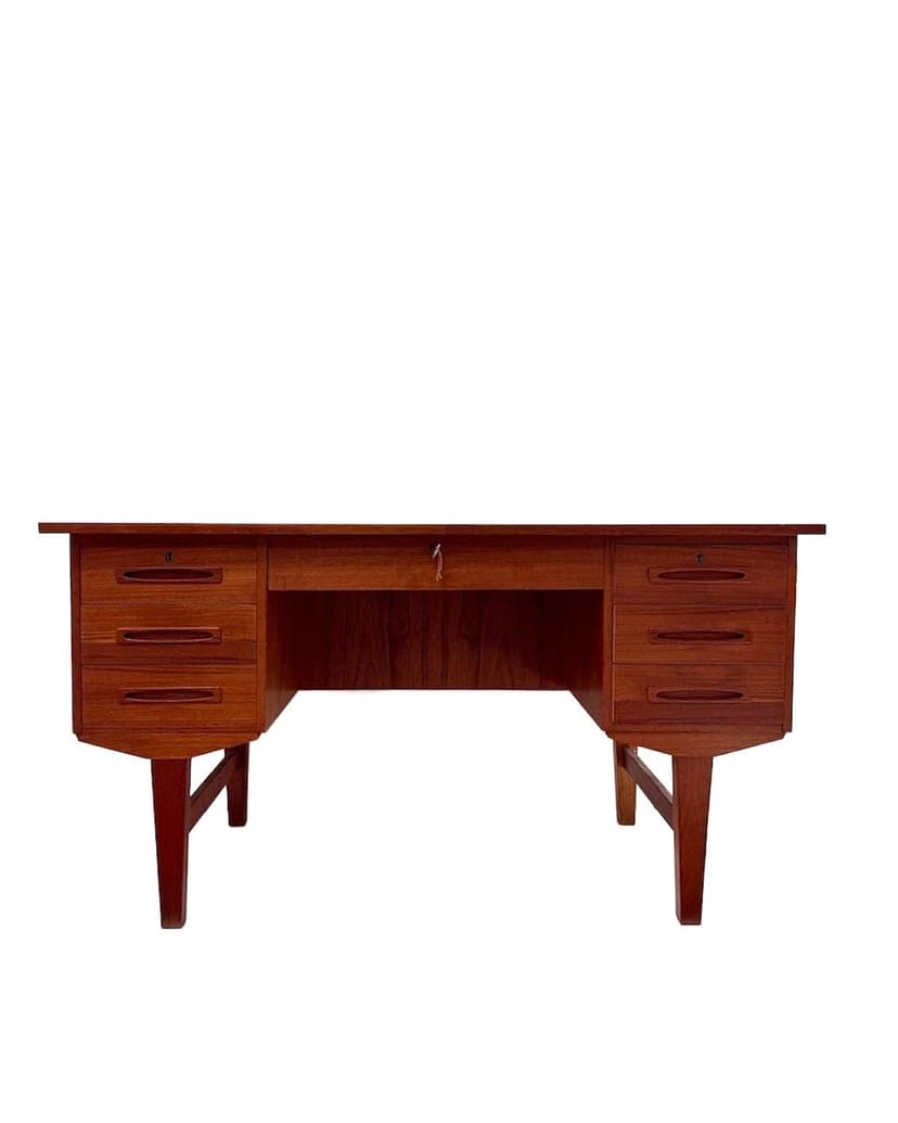 Desk, brown teak, Denmark, 1960s