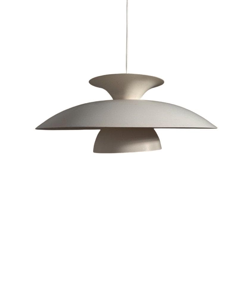Lampa wisząca skandynawska, beżowy, metal, Dania, lata 70.