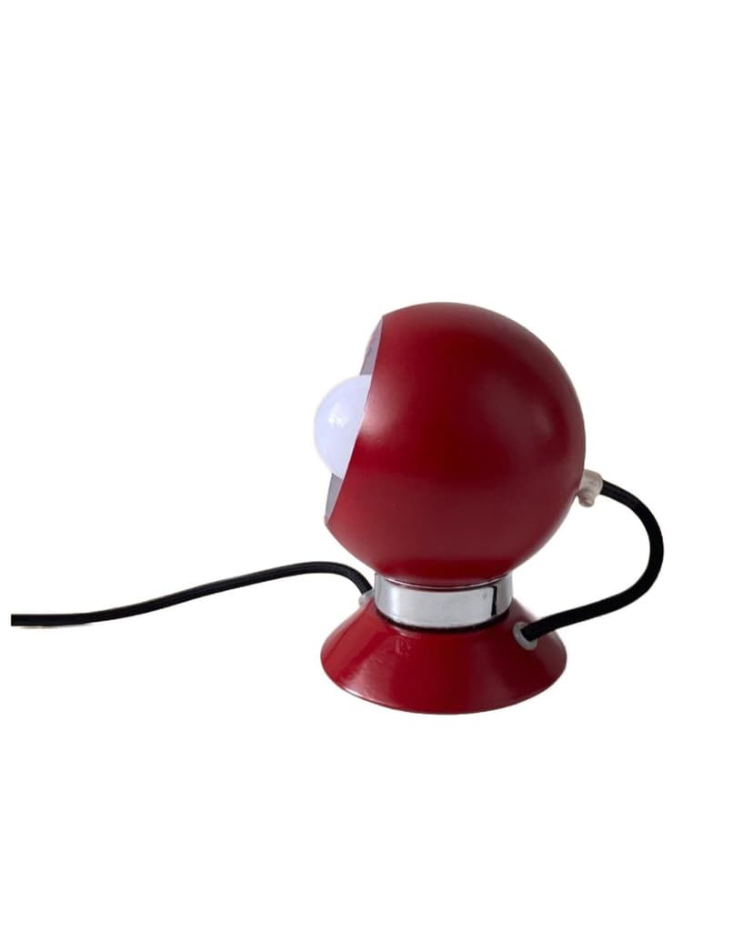 Lampa stołowa Magnetic Ball, czerwony, metal chrom, proj. B. Frandsen, Dania, lata 60.