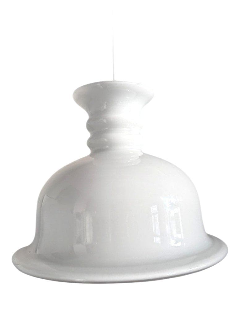 Lampa wisząca Kropendel, biały, szkło, proj. S. Werner, Holmegaard, Dania, lata 80.