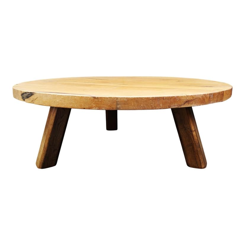 Coffee Table Brutalist, brown oak, Belgium, 1960s