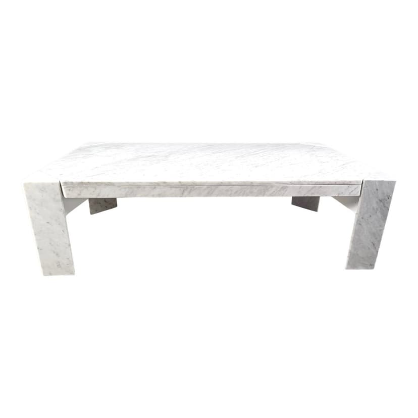Coffee table, white marble, Italy, 1970s.