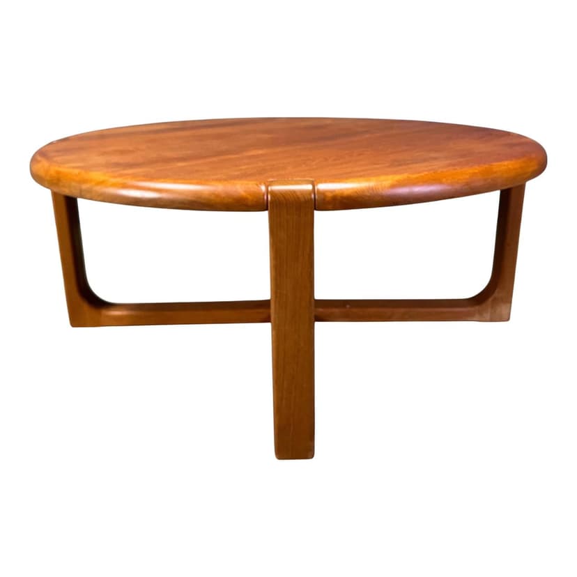 Scandinavian coffee table, brown teak, Belgium, 1970s.