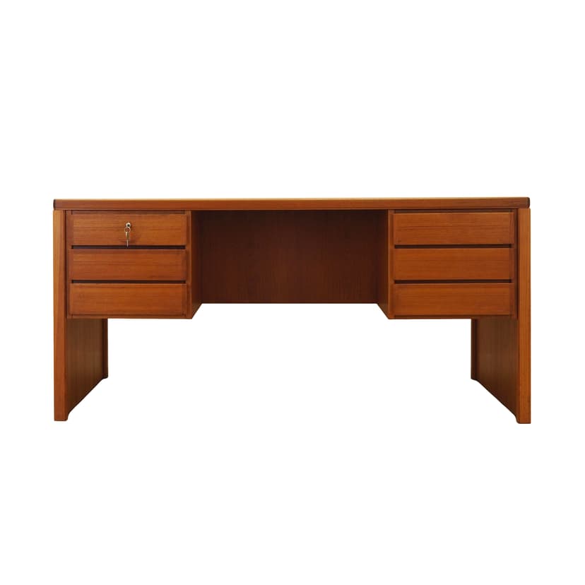 Desk, brown teak, Omann Jun, Denmark, 1970s.