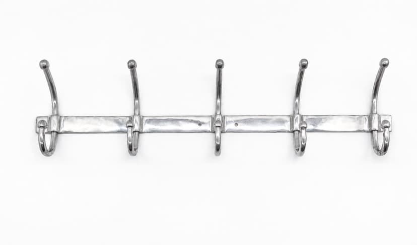 Wall-mounted rack, silver aluminum, 1980s