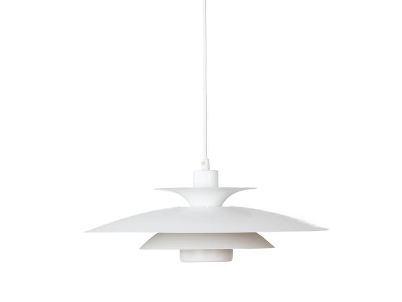 Pendant Lamp Donau, white aluminum, by K. Wiborg, Jeka, Denmark, 1980s.