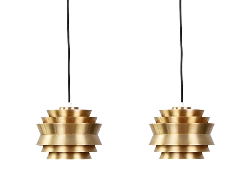 Pair of pendant lamps Trava, silver blue, metal, by C. Thore, Granhaga Metallindustri, Sweden, 1960s.
