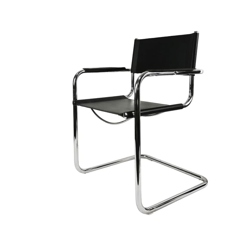 Chair Bauhaus, black chrome, by M. Stam, Italy, 1980s.