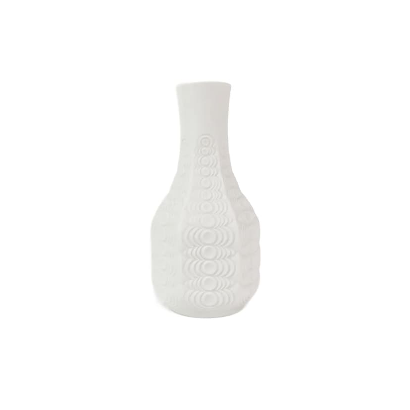 Vase Op-Art, white porcelain, Seltmann Weiden, Germany, 1960s