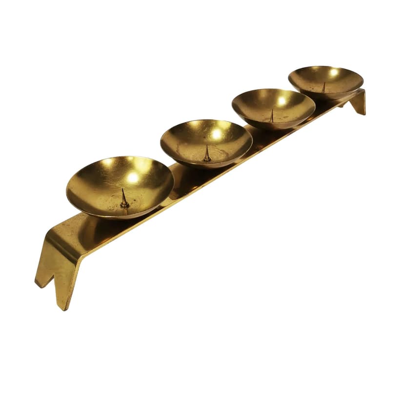Modernist candleholder, gold brass, Germany, 1960s