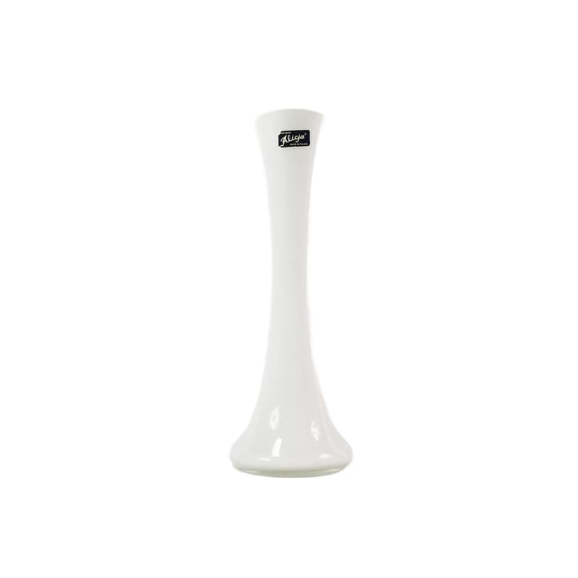 Vase Minimalist, white glass, Huta Alicja Tarnów, Poland, 1980s.