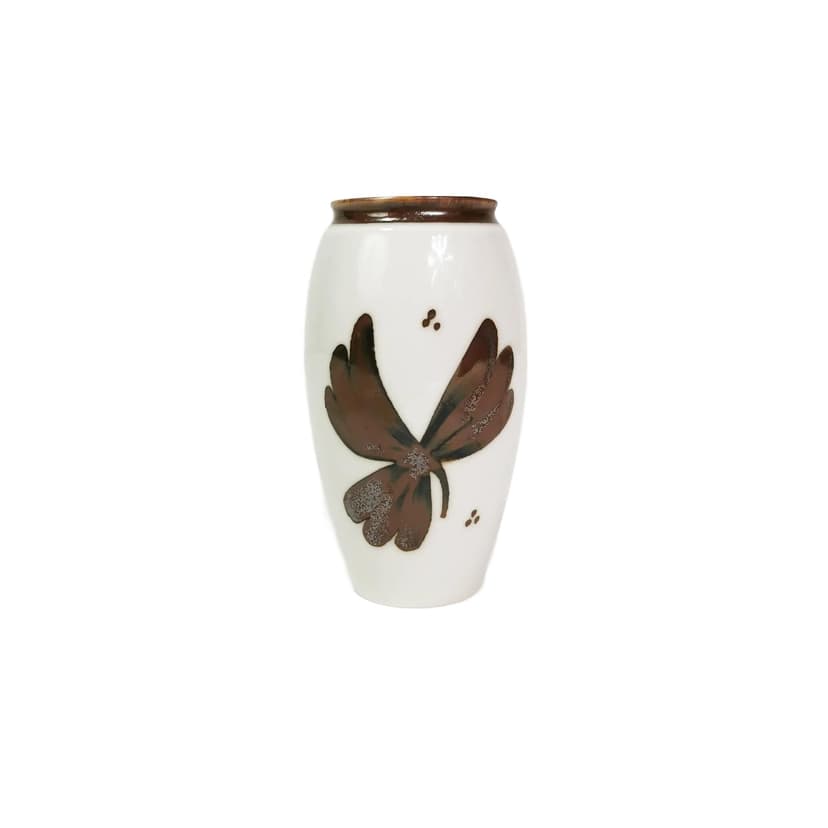 Porcelain vase, white brown, B&G Copenhagen, Denmark, 1960s.