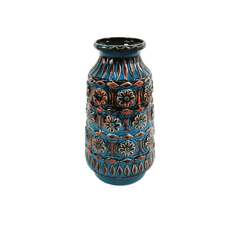 Vase, Bay Keramik, blue multicolor, stoneware, Germany, 1970s.