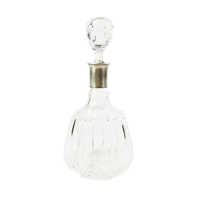 Decanter Art Deco, transparent crystal, silver, Germany, 1950s