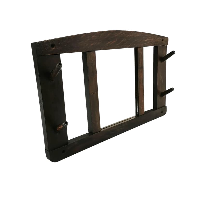 Wall-mounted Rack Art Deco, brown beech, mirror, Denmark, 1930s.