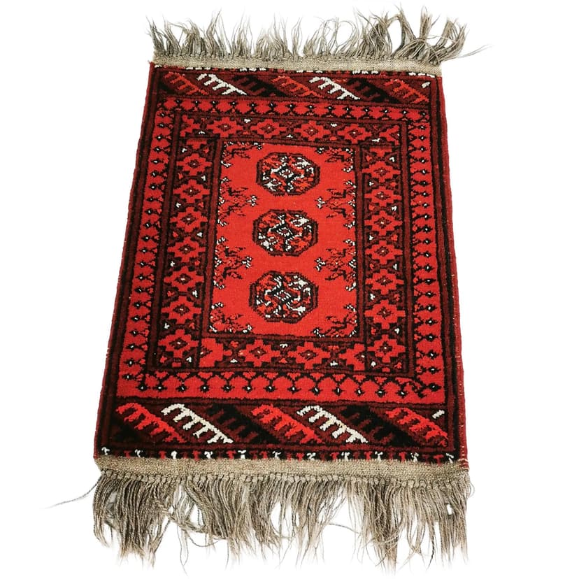 Dywanik 70x50 cm, czerwony, wełna, Dania, lata 70.