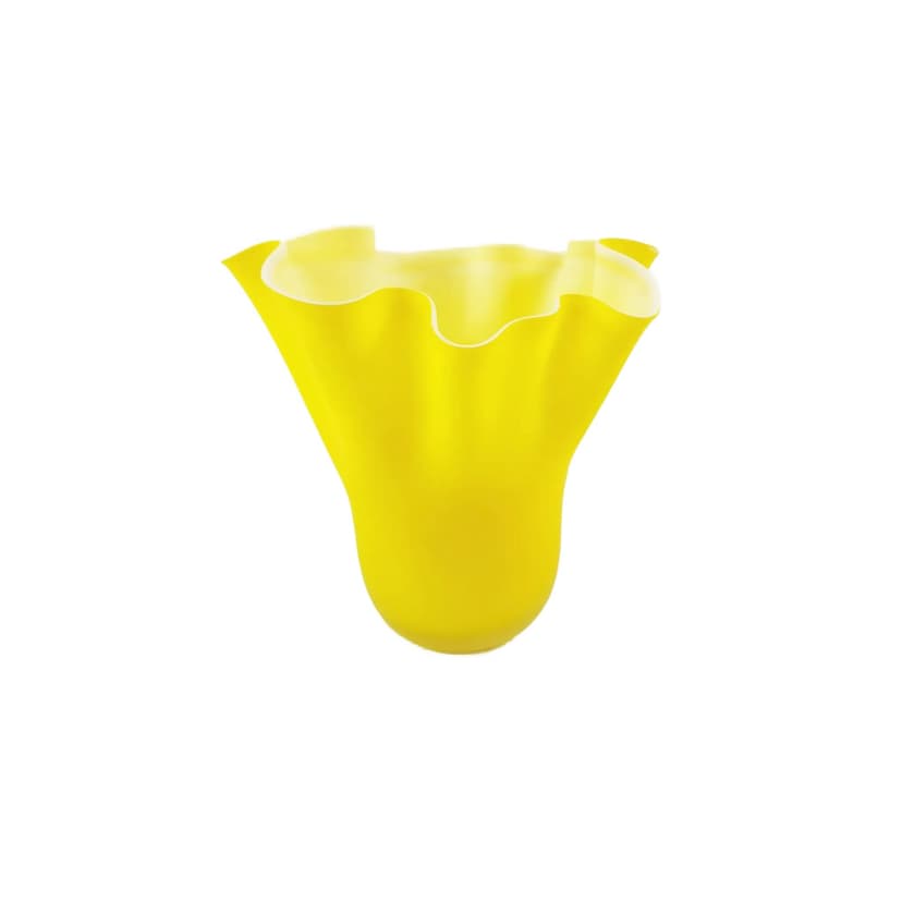 Vase Fazzoletto, yellow, glass, Italy, 1970s.