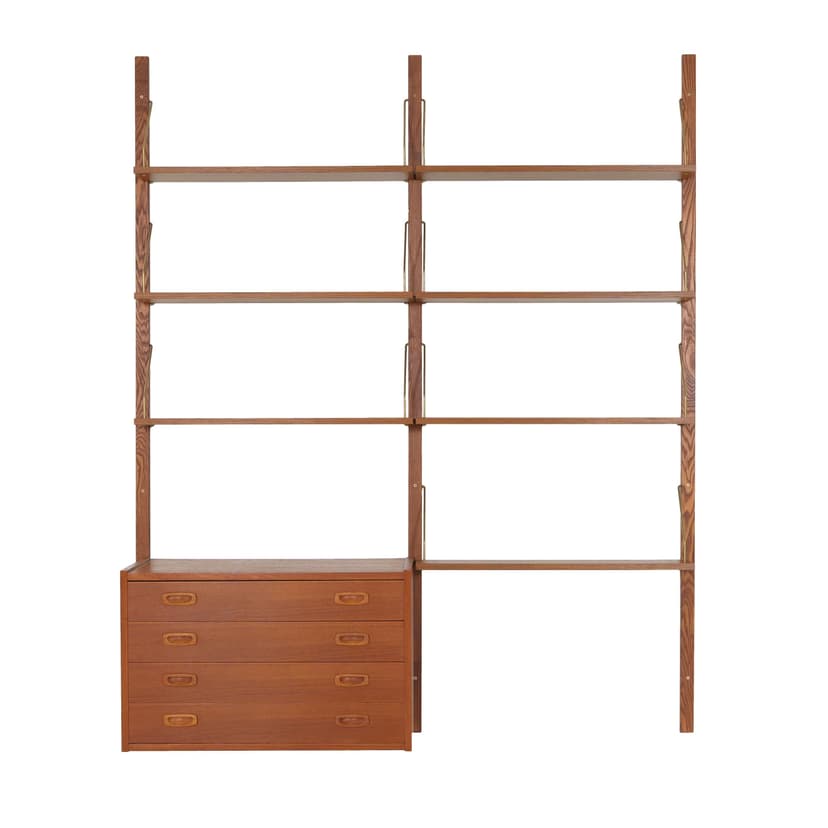 Regał systemowy PS System, teak brązowy, Dania, lata 60.