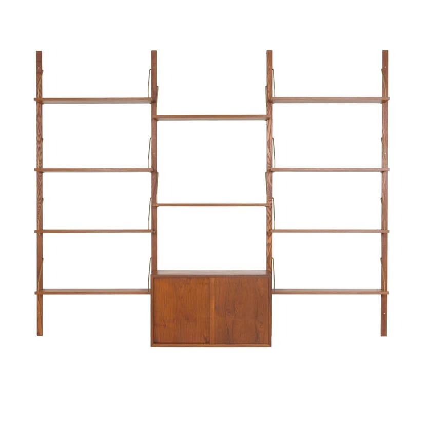 Regał systemowy, teak brązowy, Dania, lata 60.