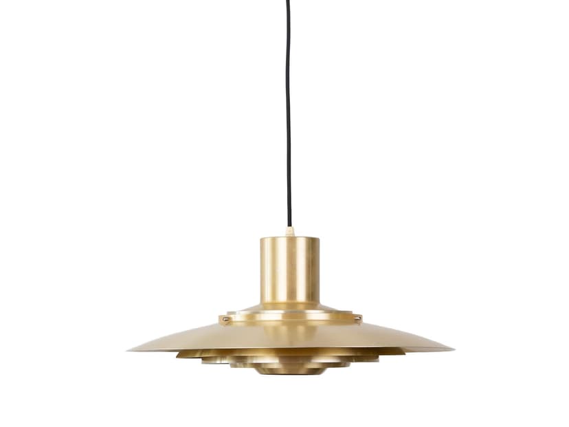 Lampa wisząca P376, złoty mosiądz, srebrny aluminium, Nordisk Solar, Dania, lata 60.
