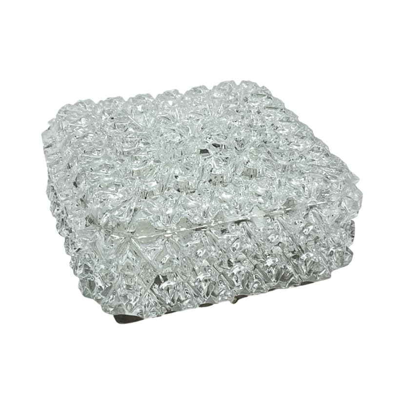 Flush Mount A670, transparent glass, metal, Limburg, Germany, 1970s