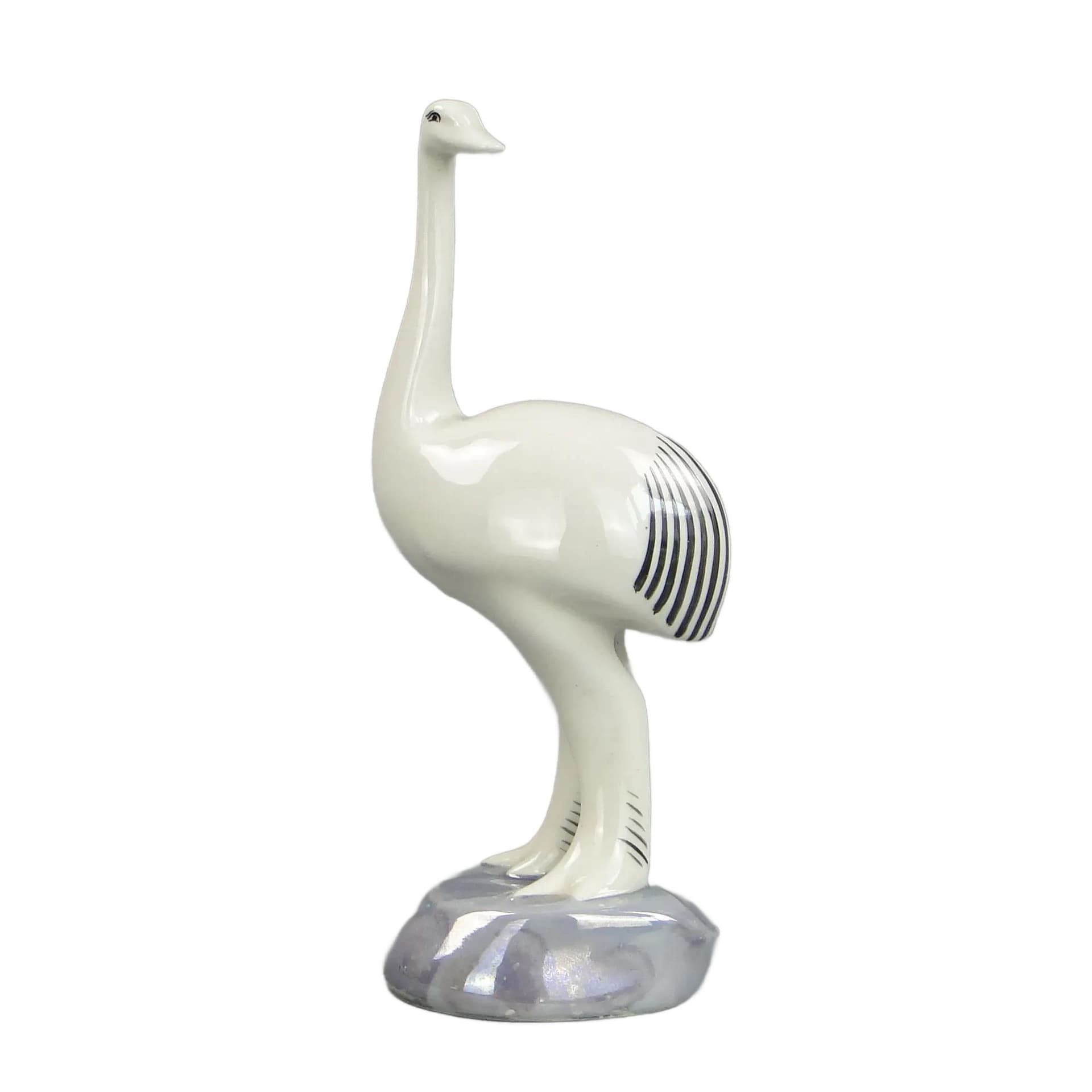 Ivory Porcelain Ostrich Figurine, by H. Orthwein, Poland, 1960s