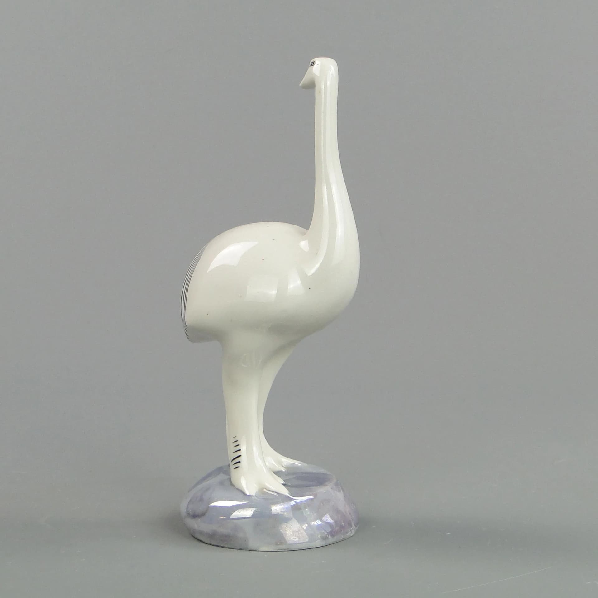 Ivory Porcelain Ostrich Figurine, by H. Orthwein, Poland, 1960s - 25523