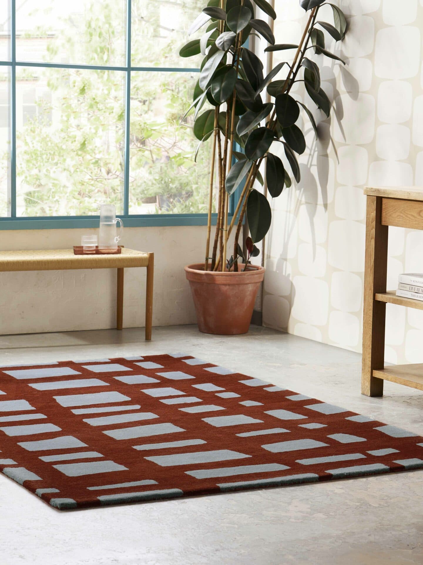 Dywan Arlo Brick 160x230 cm, wełna, Scion Living (z ekspozycji) - 341957