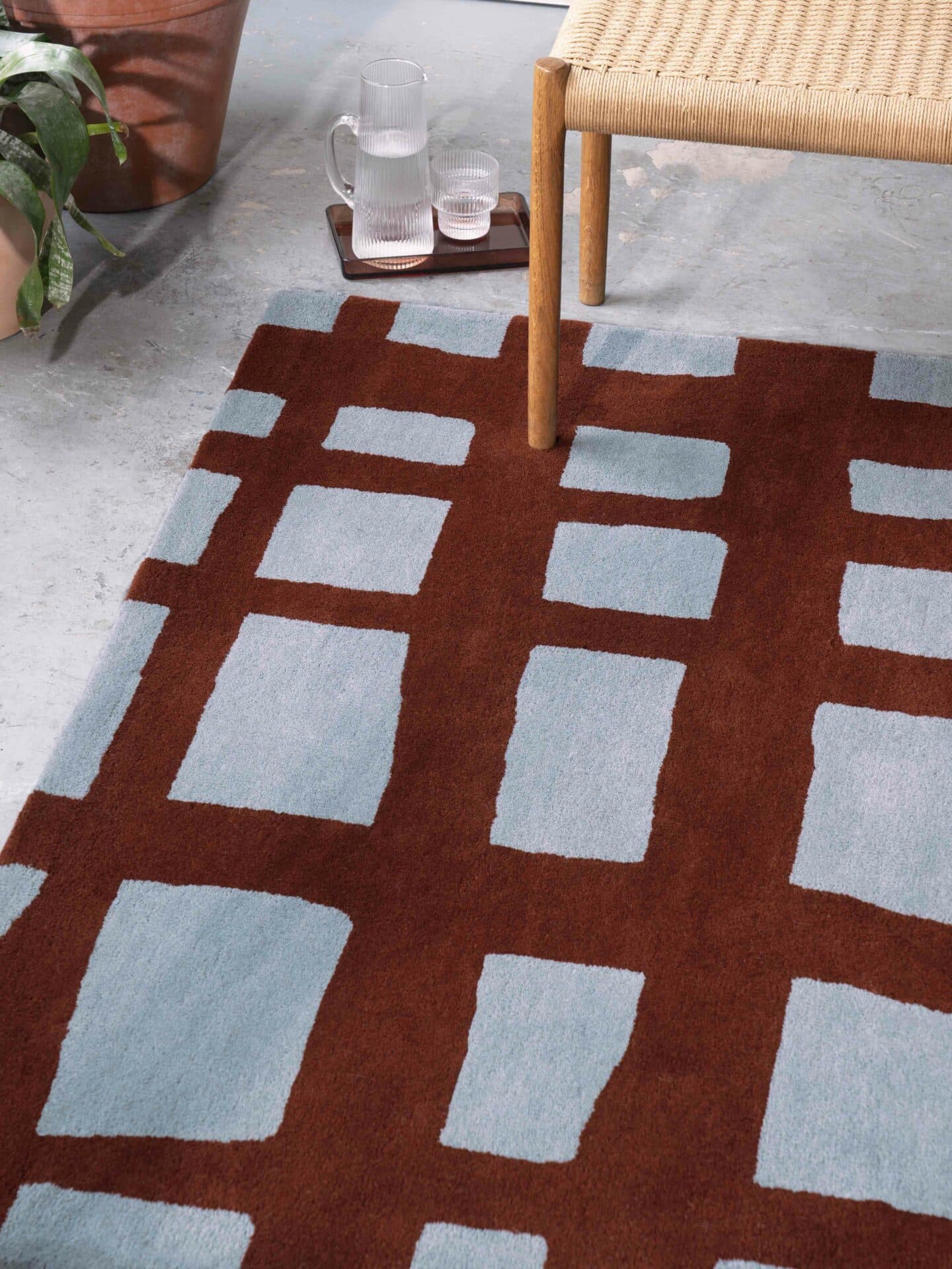Dywan Arlo Brick 160x230 cm, wełna, Scion Living (z ekspozycji) - 341955