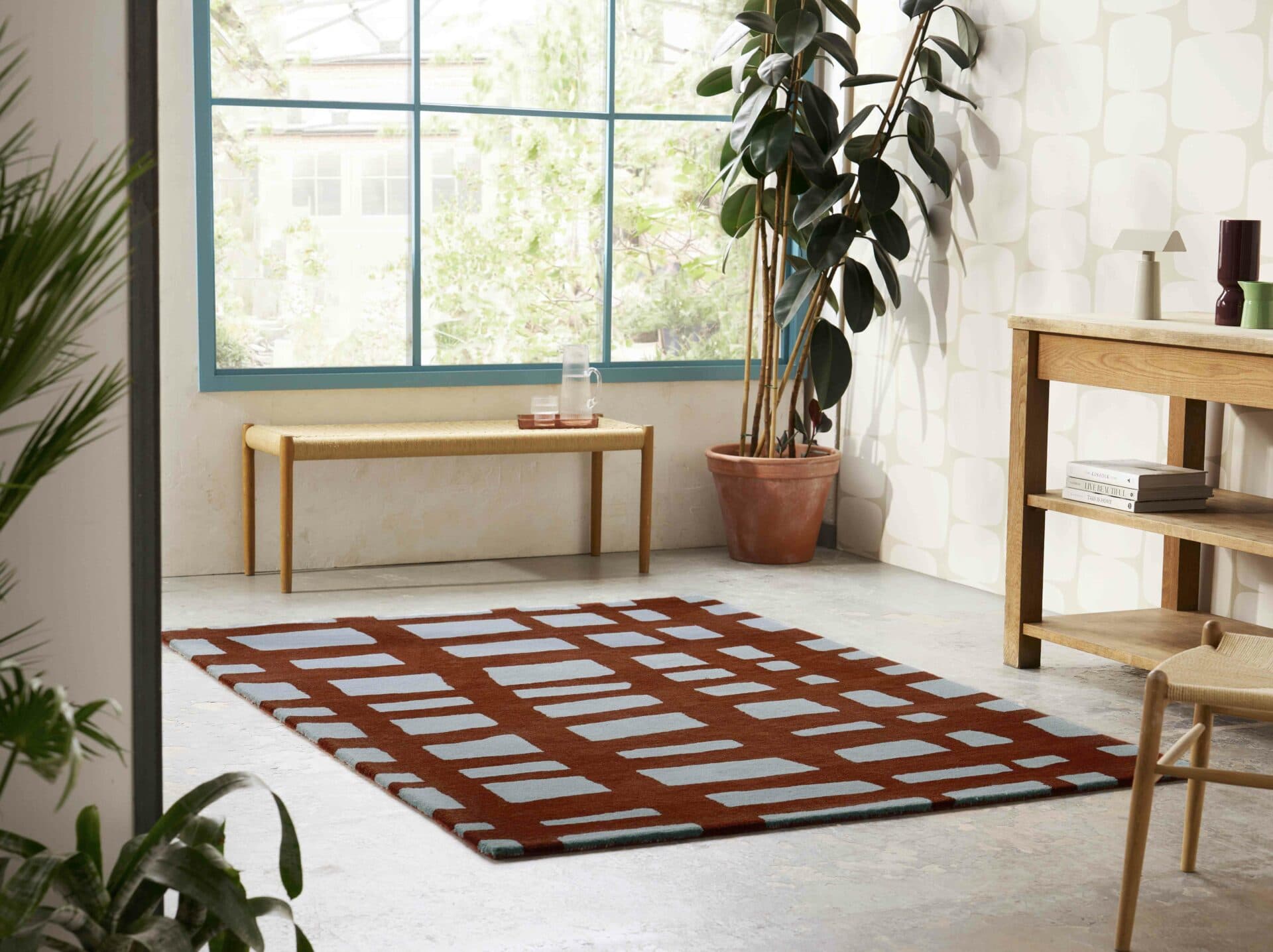 Dywan Arlo Brick 160x230 cm, wełna, Scion Living (z ekspozycji) - 341956