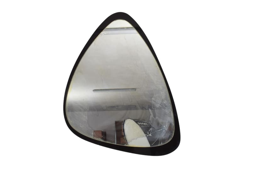 Wall mirror, black glass, Italy, 1960s.