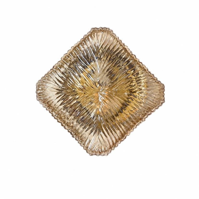 Flush mount, amber glass, Germany, 1970s.