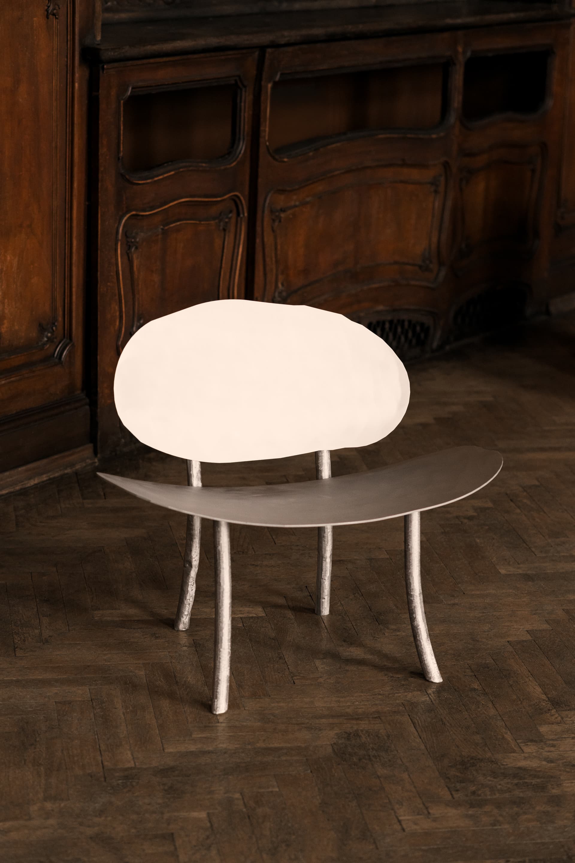 Fotel object123 srebrny, aluminium, NG Design - 342685