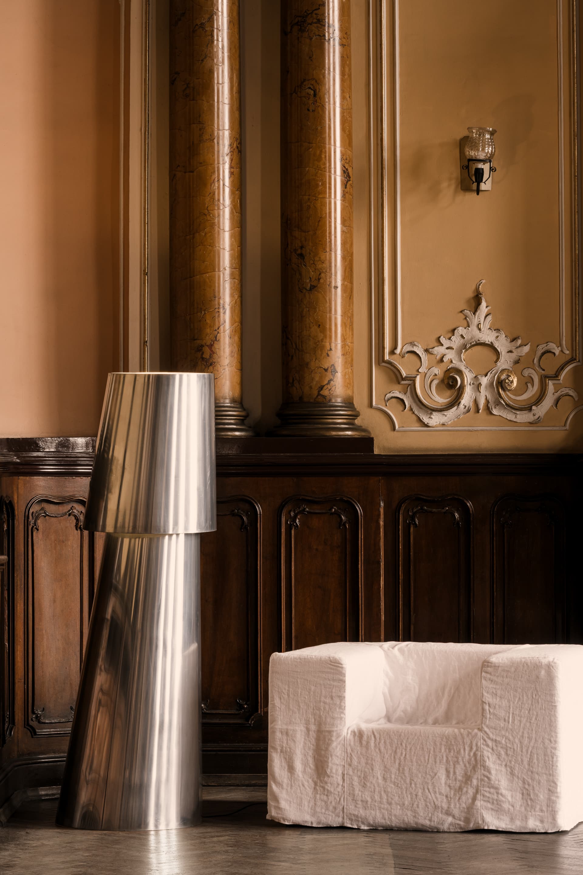 Fotel object124 biały, len, NG Design - 342705